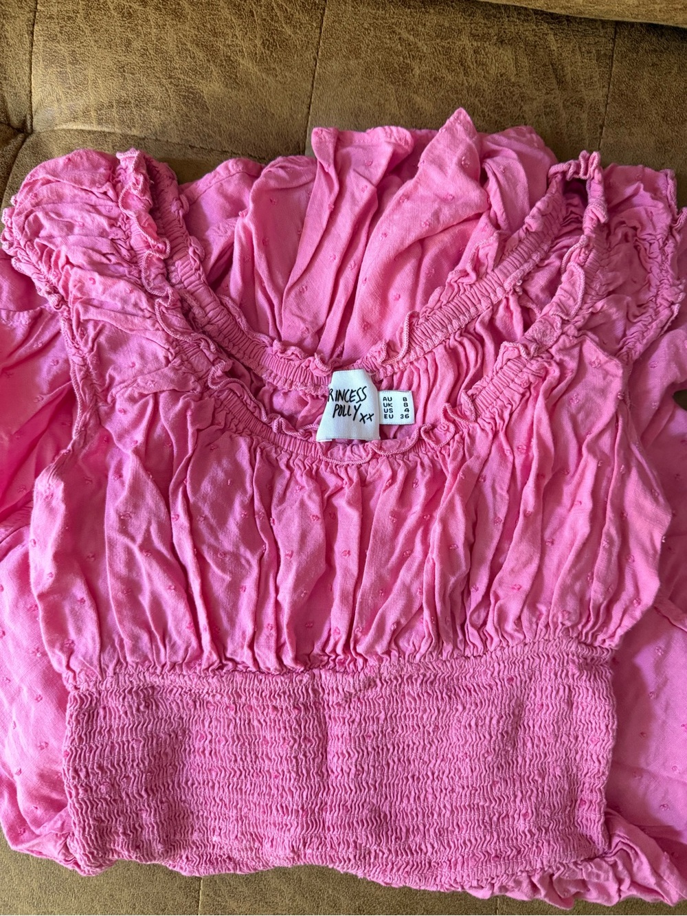 Princess Polly Pink Ruffled Smocked Waist Romper - Picture 3 of 3